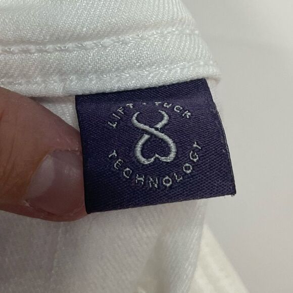 NYDJ White Cropped Raw Hem Trousers Size 12 - Picture 5 of 6